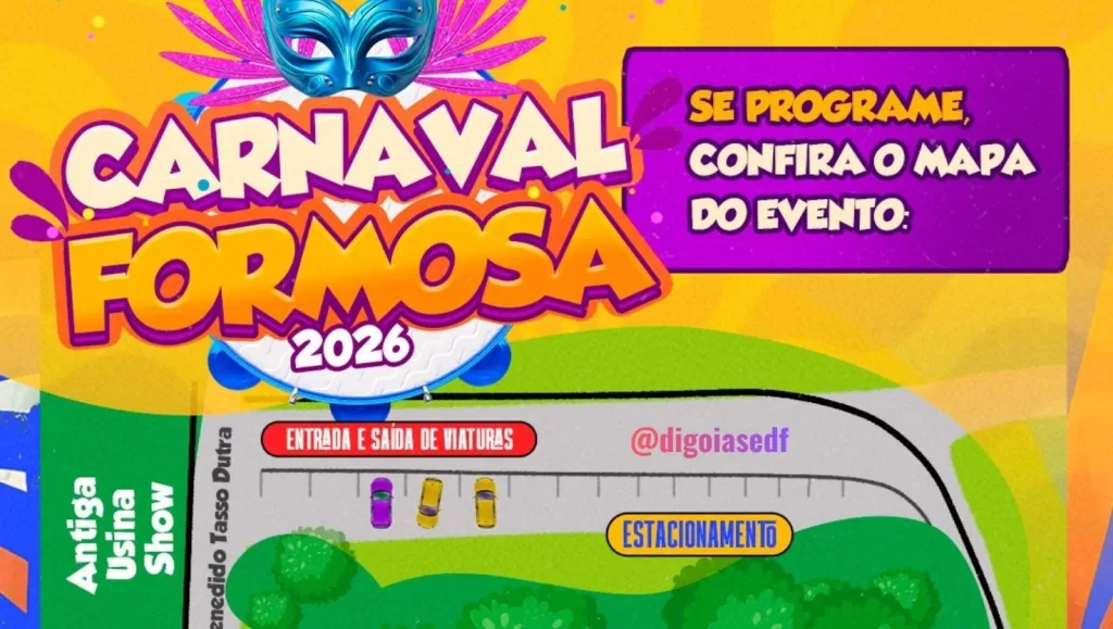 Carnaval Formosa 2026 tem mapa oficial divulgado para orientar foliões na Lagoa Feia
