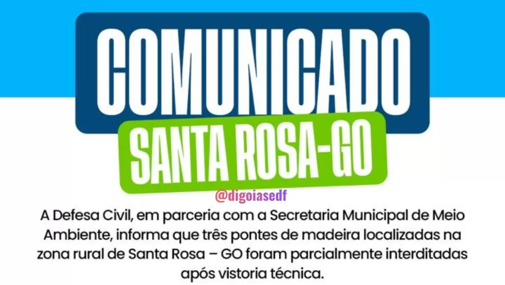 Defesa Civil interdita parcialmente 3 pontes de madeira na zona rural de Santa Rosa, em Formosa