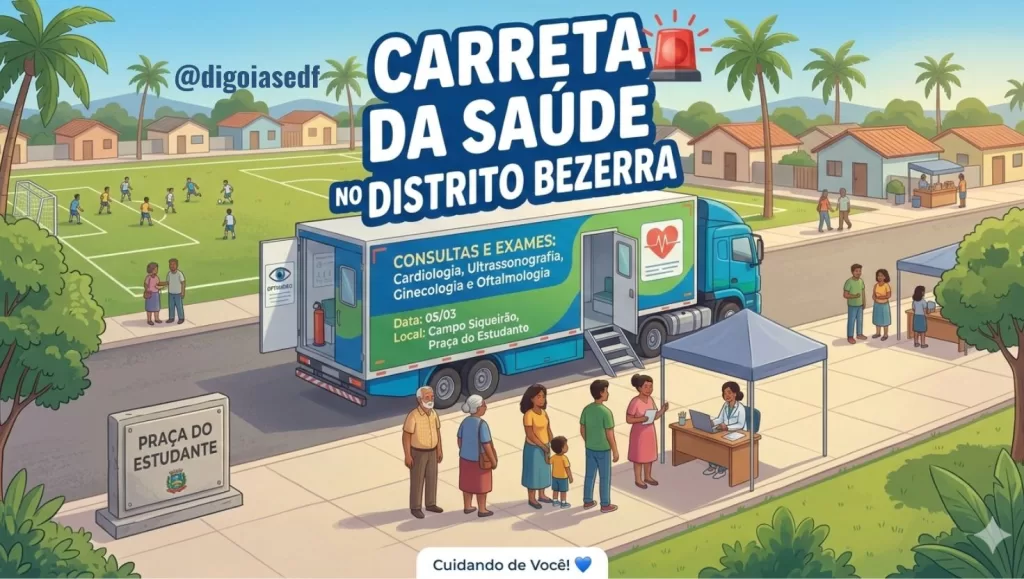 Carreta da Saúde chega ao Distrito Bezerra com 285 vagas para exames e consultas gratuitos